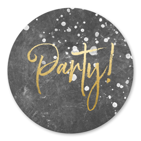 Beton met witte spetters en gouden Party!